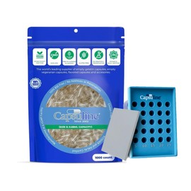 Capsuline DIY Bundle - Clear Size 0 Empty Vegetarian Capsules 1000 Count Filling Veggie Pill Caps with Capsu-Tray Manual Capsule Holding Tray