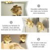 Mikikit 6 Pcs Brass Flower Drawer Knobs, Golden Cabinet Pull