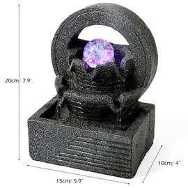 Dyna-Living Table Fountain with Rolling Ball, Table Top Indoor Fountain Waterfall Fountain for Indoor Water Fountain for Home Office Decor, Polyresin