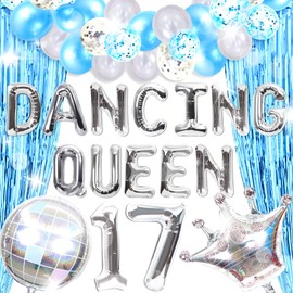 Roaring Good Time Blue Dancing Queen 17 Birthday Decoration Dancing Queen 17 Party Decorations Mamma Mia Disco Birthday Party Decors 70s Disco Decoration