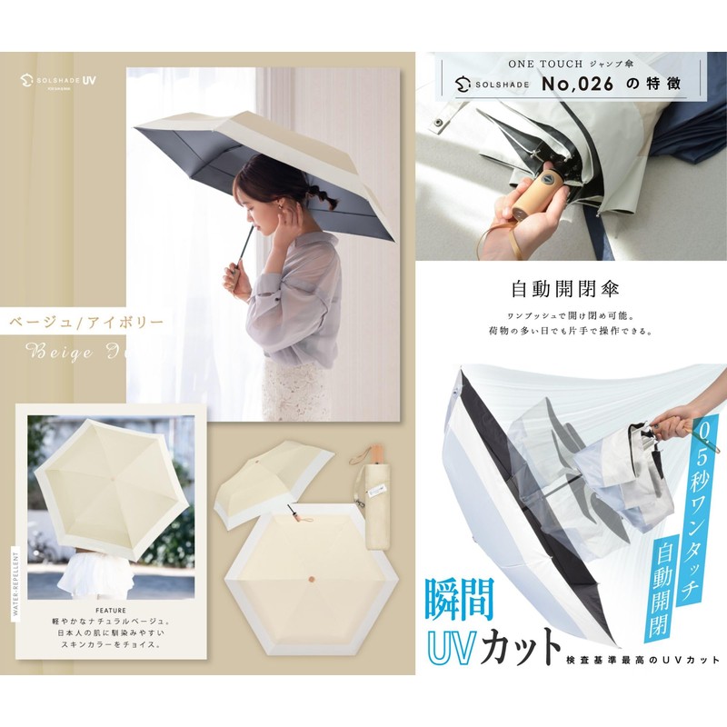 Folding Umbrella, One-Touch Automatic Open/Close, For Both Sunny and Rainy