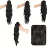 Heat-Resistant Synthetic Curly Water Wave Ponytail Wig for Women Voluminous