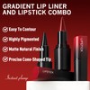 Wugbc Dark Brown Lip Liner Pencil 2 in 1 Matte