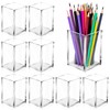 AFOROEOA 10 Pack Clear Acrylic Pen Holder Makeup Brush Holder