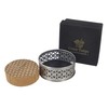 Silver Wine Bottle Coaster with Set of 8 Cork Coasters