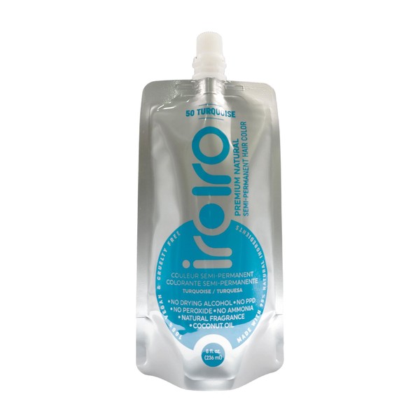 IROIRO Premium Natural Semi-Permanent Hair Color 50 Iro Turquoise (8oz)