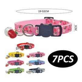 YSDYY 7 Pieces Of Cat Collars, Fruit Element Collars, Collar Bells, Adjustable Collars, Pet Supplies