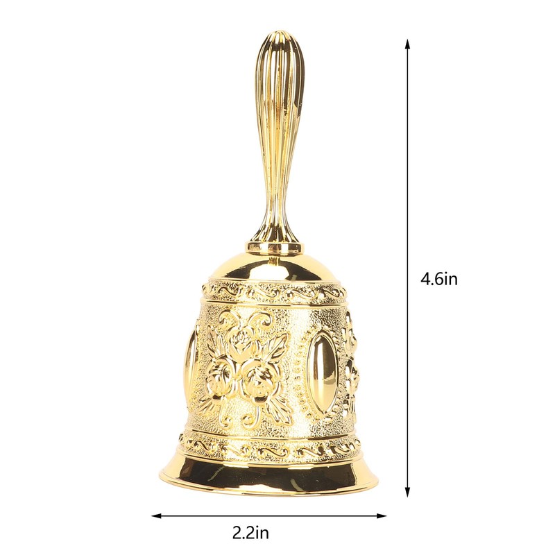 Campana de Mano Dorada, Timbre de Mano en Relieve, Timbre