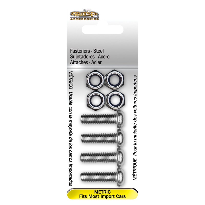 Cruiser Accessories 80330 License Plate Frame Fasteners, Metric-Steel