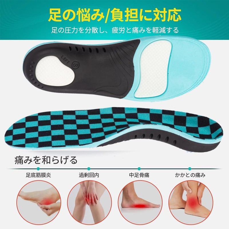 Insole, Anti-fatigue, Shock Absorption, Sports Foot Strain, Arch Support, Human