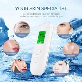 Vkyipg Skin Tester Face Skin Moistureand Oil Content Skin Analyzer Skin Water Cheek Elastic Skin Age Test Meter Agent Detector