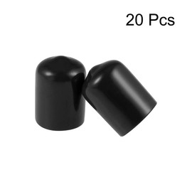 uxcell 20pcs Rubber End Caps 13mm ID Vinyl Round Tube Bolt Cap Cover Thread Protectors Black
