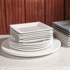 Wareland Embossed Salad Plates Set of 4, 8 inch White