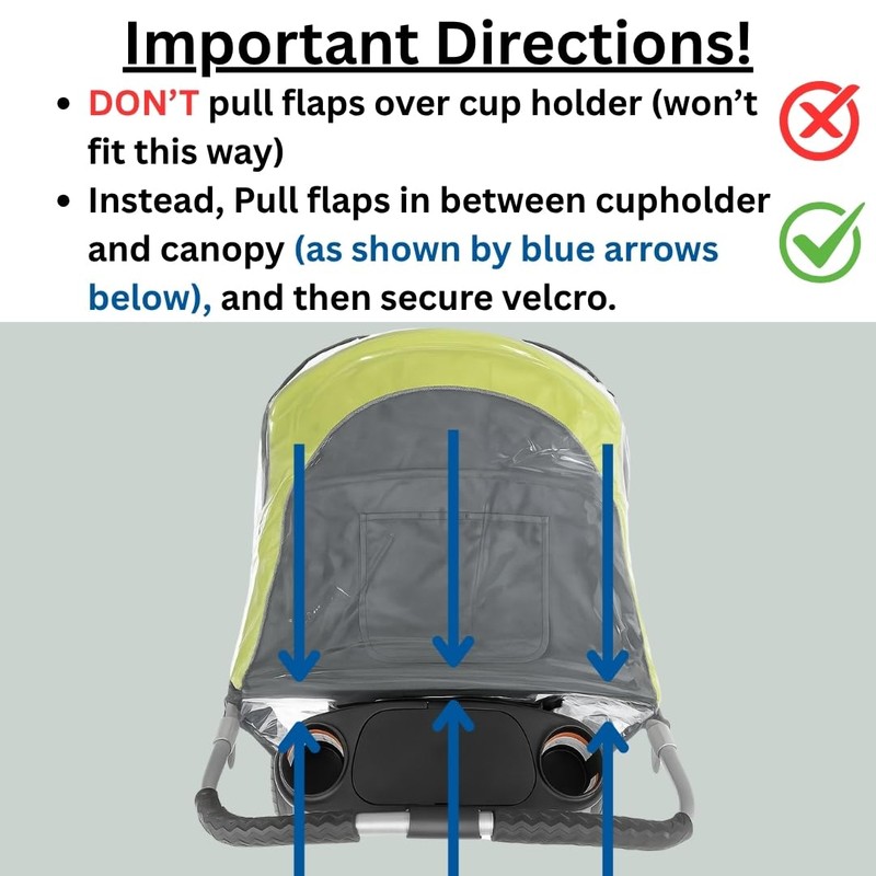 SASHA'S Double Rain Cover for Baby Trend Expedition Double Jogger