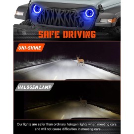 Unbranded 7" Round LED Headlights + 4" Fog Lights Combo Kit Fit Jeep Wrangler JK 2007-17