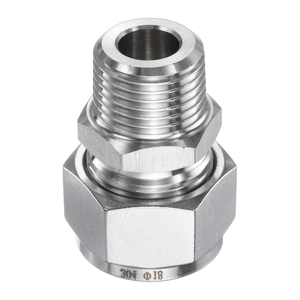 sourcing map Compression Fitting 18mm Tube OD x 1/2" NPT