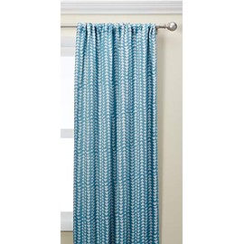 ECLIPSE Naya Mid Century Modern Blackout Thermal Rod Pocket Window Curtain for Bedroom (1 Panel), 37 in x 95 in, Sky