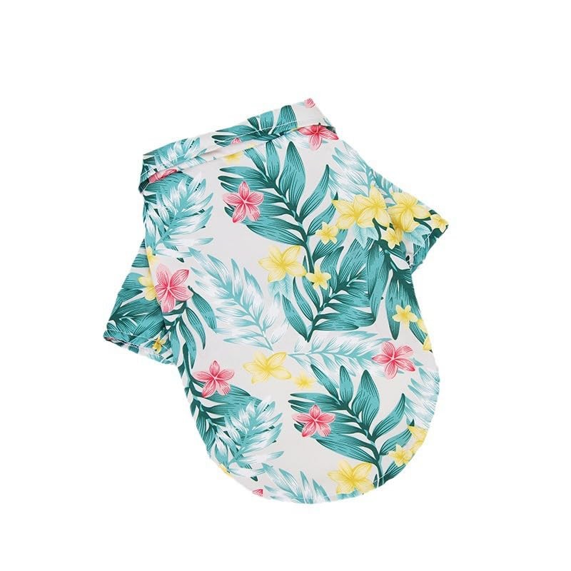 LHYZ PARK Hawaiian Beach Print Pet Dog Cat T-Shirts Cute