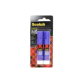 Scotch Purple Glue Stick 6108-2N – .28 Ounce, Acid-Free, Non-Toxic, Dries Clear, Ideal for Paper and Fabric Projects, 2-Pack | Scotch