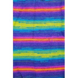 Wollbiene Batik Fine 100 g Wool with Colour Gradient, Multicoloured Knitting Wool, Crochet Wool (1510 Purple, Blue, Green)