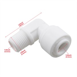 HJGarden 5pcs 1/4 Inch to 1/8 Inch Male L-Fitting Water Filter Fittings Quick Connectors Quick Connect Fittings RO Water Filter