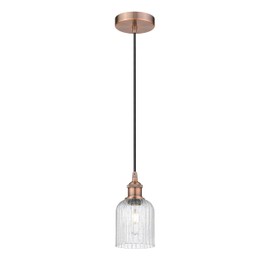 INNOVATIONS LIGHTING Edison - Bridal Veil - 1 Light 5" Cord Hung Mini Pendant - Antique Copper Finish - Seedy Shade