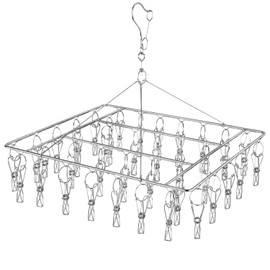 CHGANG Stainless Steel Clothes Drying Hanger with 40 Clips