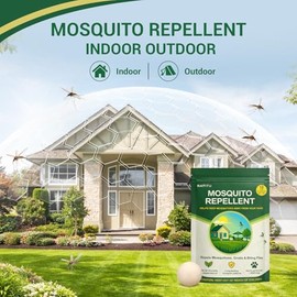 Mosquito Repellent Balls, Outdoor & Indoor Natural Mosquito Repellent for Patio, Yard, Camping, 12 Pack Peppermint Oil & Citronella Oil Mosquito Deterrent, Safe for Kids & Pets