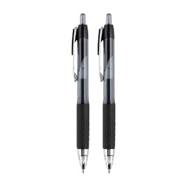 Black Retractable Gel Pens 2 Pack with Medium Points, Uni-Ball 207 Signo Click Pens are Fraud Proof and the Best Office Pens, Nursing Pens, Business Pens, School Pens, and Bible Pens