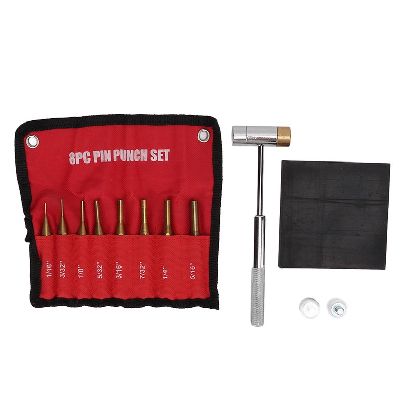 Brass Punch Set Porous Structure Detachable Ends 8 Different Sizes