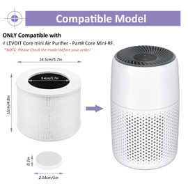 Core mini replacement filters for LEVOIT: 3-in-1 H13 True HEPA Filter Compatible with Core Mini-P, Part# Core Mini-RF - 3pack