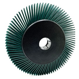 Radial Bristle Brush, 6 in x 1/2 in x 1 in 50 Grit (Green) with Adapter (Pack of 1)