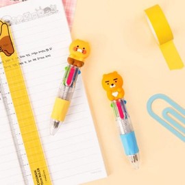 Kakao Friends Mini Figure 4-Color Ballpoint Pen Chunsik Ryan Diary Decorating Graduation Admission Student Group Gift / 카카오프렌즈 미니 피규어 4색 볼펜 춘식이 라이언 다꾸 다이어리꾸미기 졸업 입학 학생단체선물