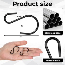 Eldraqth 30pcs 2 Inch S Hooks for Hanging Small Heavy Duty S Hooks Black Mini S-Shaped Hook Ornament Hook for Christmas Hanging Plants Pots Pans Mugs Clothes Pots Pans DIY Crafts Jewelry