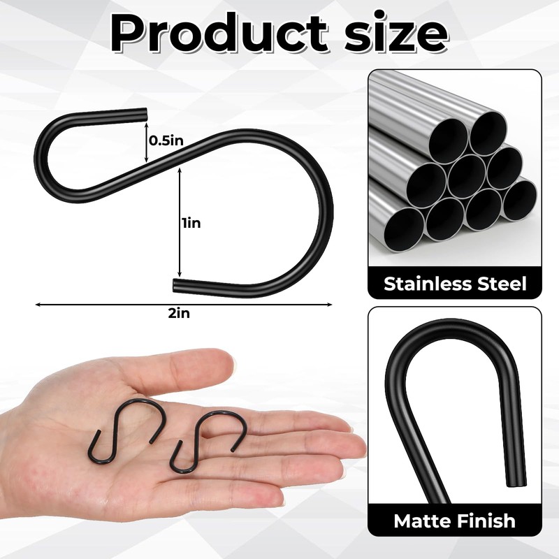 Eldraqth 30pcs 2 Inch S Hooks for Hanging Small Heavy