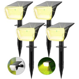 Linkind Solar Lights Outdoor 60 LEDs Solar Lights for Outside Solar Spot Lights 30% Conversion Rate Solar Landscape Lights Waterproof IP67 for Garden Yard Pathway, 4 Pack Warm White