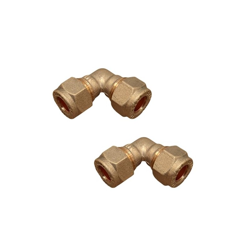 8mm Brass Compression Elbow Connectors – Pack of 2 |