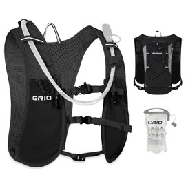 GRIO Running Vest with 1.5 L Hydration System, Lightweight Hydration Vest for Men and Women, Breathable & Reflective for Trail Running, Marathon, Jogging, Cycling