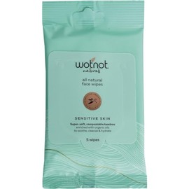 Wotnot Natural Organic Sensitive Facial Wipes for All Skin Types 5 Pack, 5 count Pack of 1