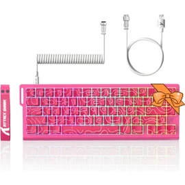 ATTACK SHARK X68 HE 8KHZ Rapid Trigger Keyboard Magnetic Switch,0.01 mm RT Accuracy,Wired RGB 60% Gaming Keyboard TKL with Adjustable Actuation,Snap Tap,Coiled Cable,for PC/Mac(Red)