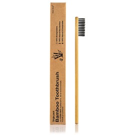 Kleen-Smyl Eco-Friendly Biodegradable Natural Bamboo Toothbrush with Charcoal Infused Soft Bristles (6pk)