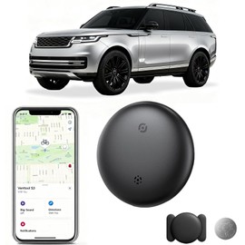 GPS Tracker for Vehicles, Work with Google Find Hub (Android Only) and Find My (iOS Only) Magnetic Case Car GPS Tracker Global Coverage Hidden Locator,Waterproof, No Monthly Fee or Subscription-Black