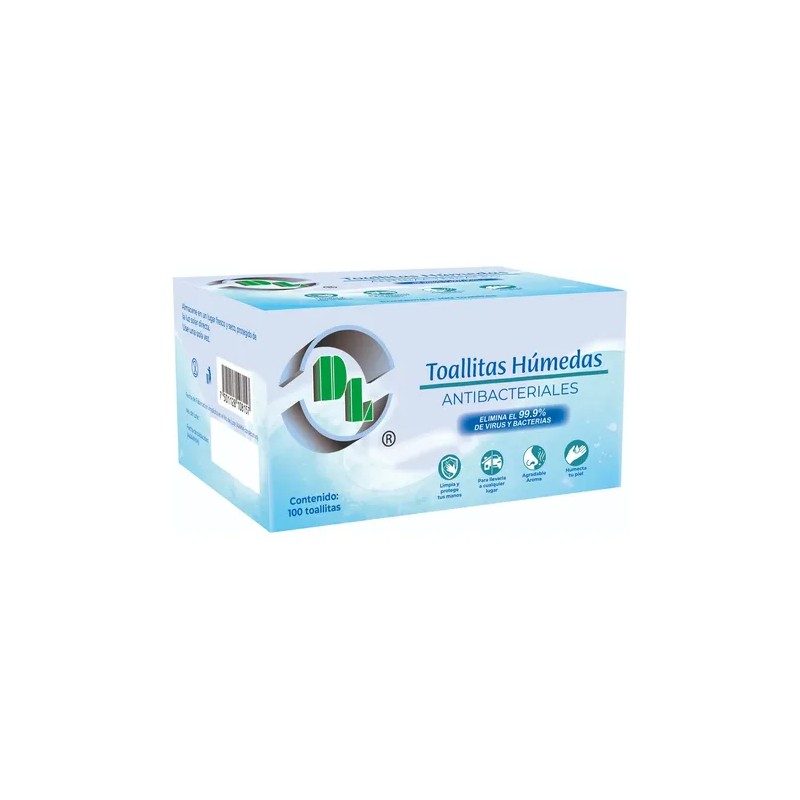 Toallitas Húmedas Antibacteriales Caja con 100 piezas