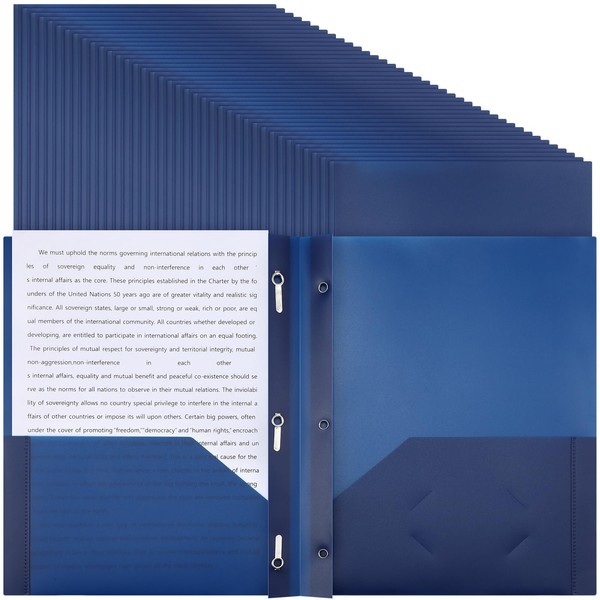 Patelai 48 Pcs Plastic Folders with Pockets 2 Heavy Duty