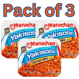 Maruchan Yakisoba Korean BBQ Flavor Noodles 4.12oz Pack of 3 Instant Ramen