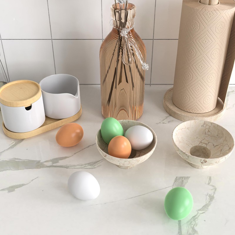 YunKo 6Pcs Wooden Fake Nest Eggs Easter Eggs for Craft