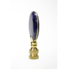 Navy Oval Lapis Lamp Finial Polished Base 2.5"h