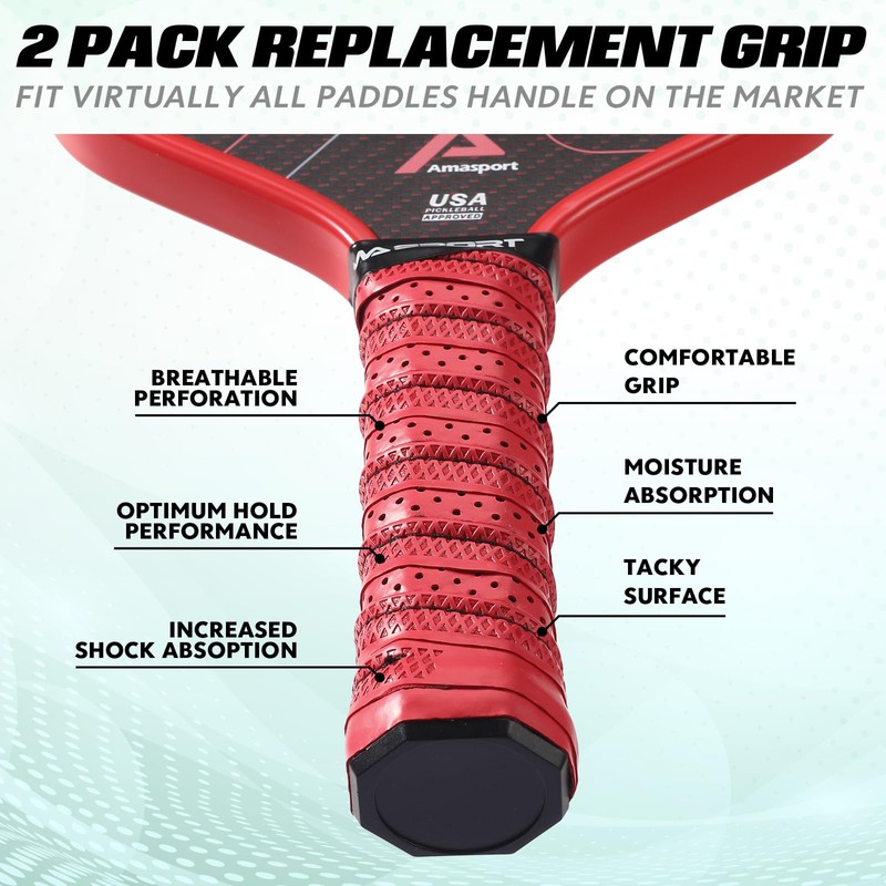 AMA SPORT Pickleball Paddle Grip Tape 2 Pack Pickleball Overgrip