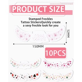 FDCGAS 10 Stück glitzer gesicht gold,Goldene Glitzer Tattoos, Temporäre Tattoo Aufkleber Für Gesicht, Sweatproof Waterproof Sommersprossen Tattoo, Glitzersteine Für Karneval, Party Aufkleber