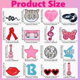 DAJISI 16PCS Embroidered Patches, Iron on Music Fans Embroidered Patches Sew on Patches for Hats DIY Accessories Applique Patches for Clothing, Pants, Jacket, Backpack